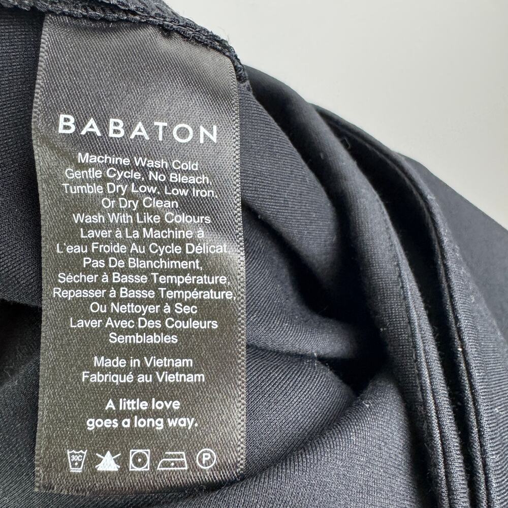 Babaton Aritzia Black Midi Pencil Skirt Billy Asymmetrical Waist Button Size 4 - Picture 8 of 9